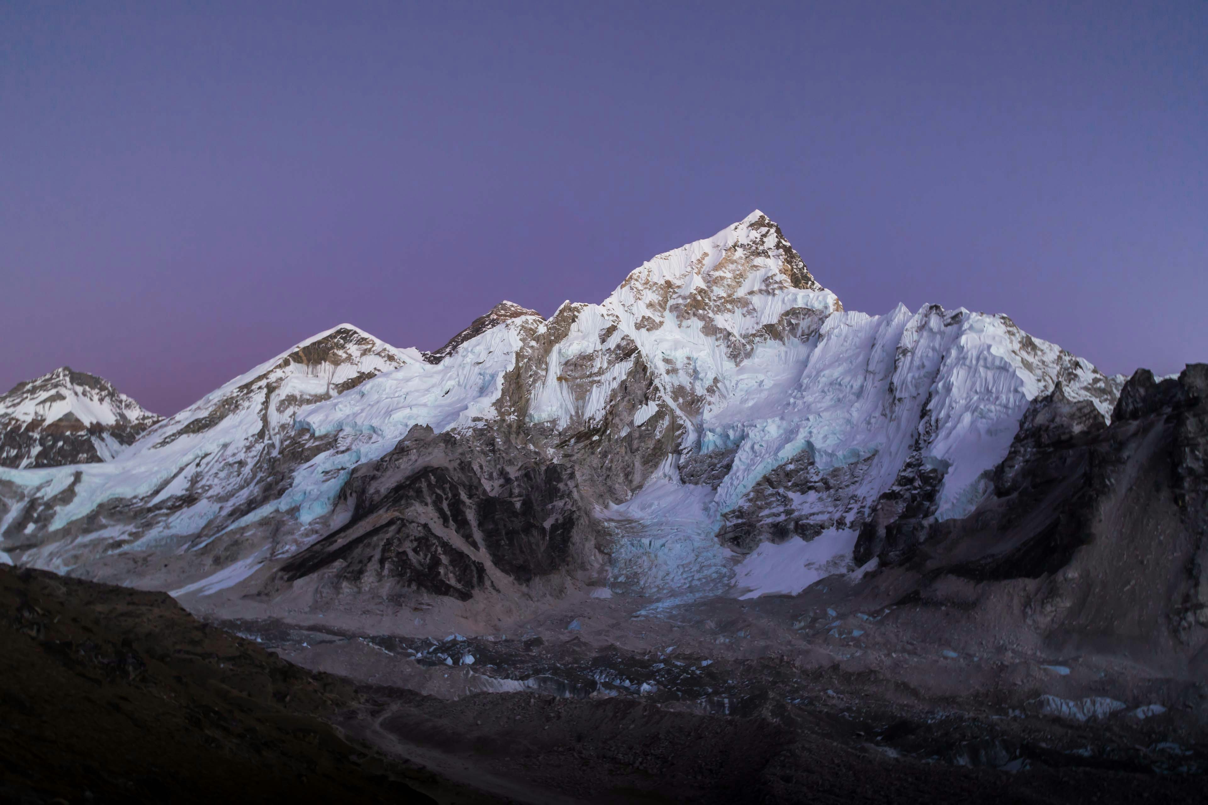 mountain covered with snow